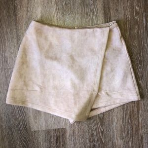 Tan suede skort